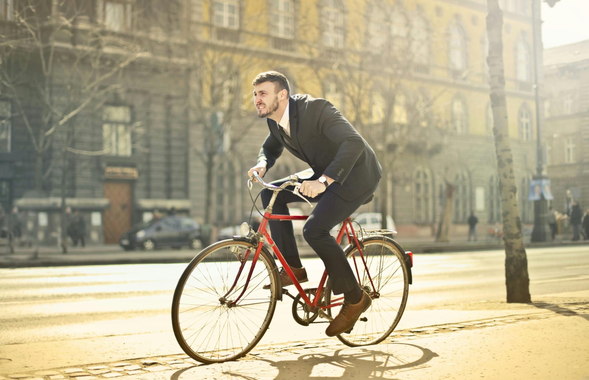 Op de fiets naar het werk